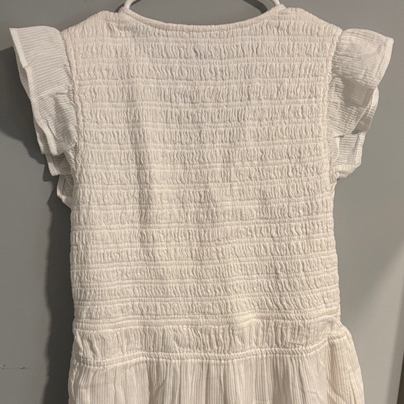 NWT Quince Organic Textured Cotton Smocked V-Neck Midi Dress Cottagecore - Picture 10 of 10